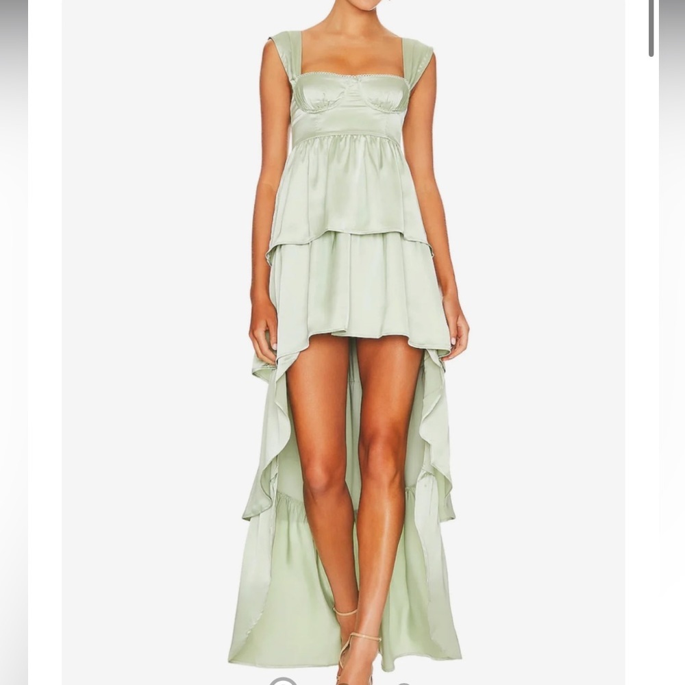 WeWoreWhat Corset High Low Maxi